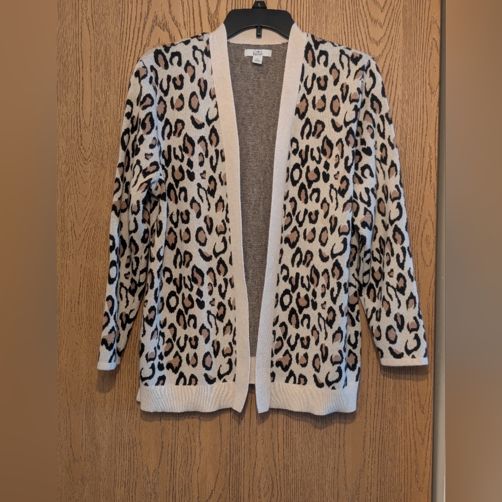 Croft & Barrow Leopard Print Cardigan Sweater
